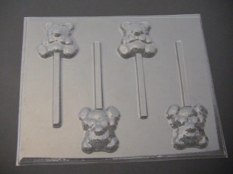 647 Teddy Bear with Bow Tie Chocolate or Hard Candy Lollipop Mold